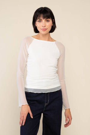 Esta Mesh Raglan Long Sleeve Top