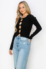 Ribbed Cut Out Top