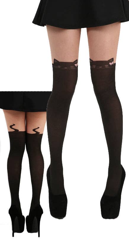 Kitty Cat Over The Knee Tights