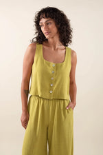 Squared Up Linen Vest Top SALE