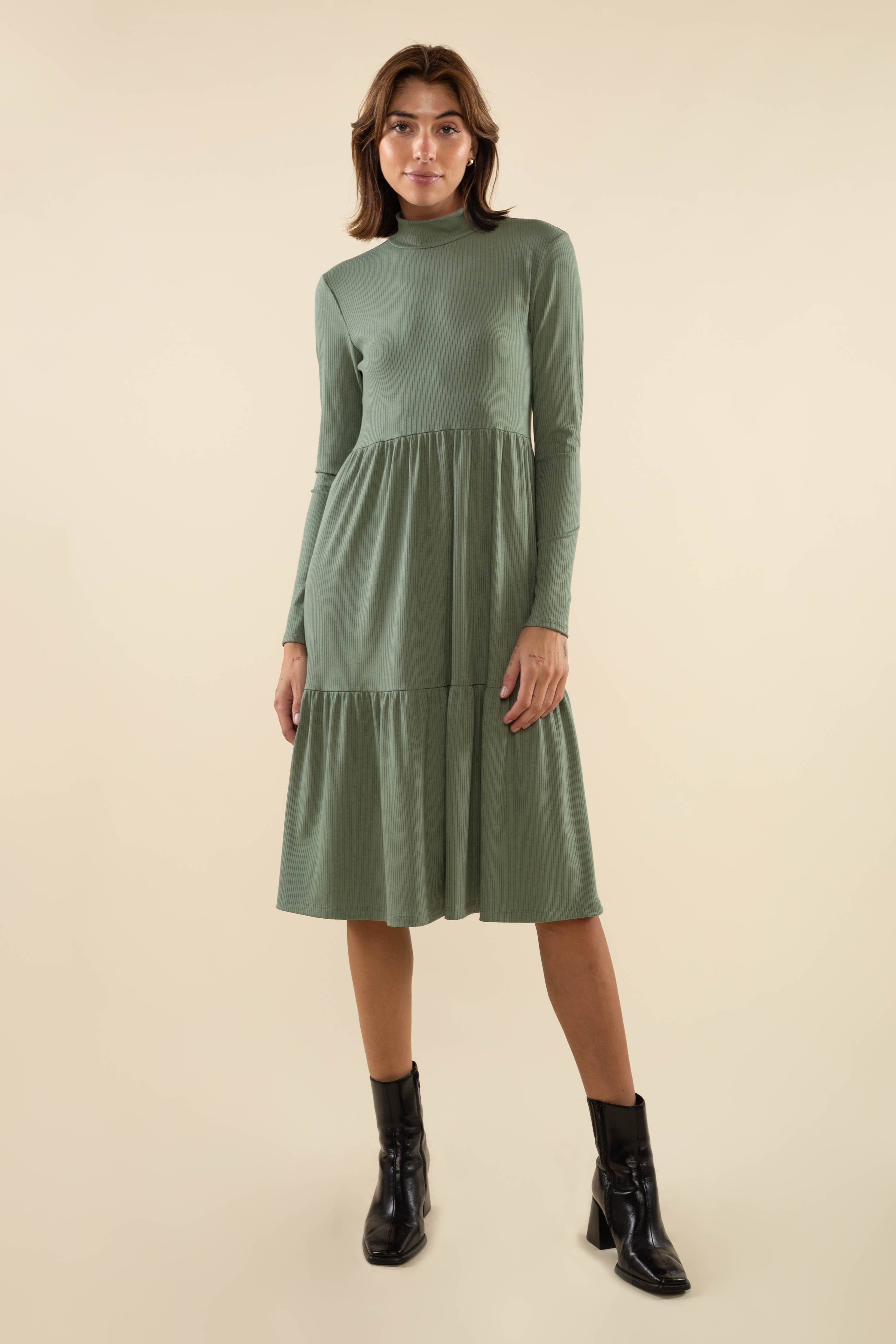 Karli Turtleneck Rib Dress