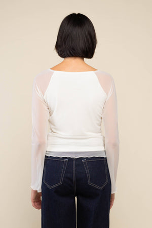 Esta Mesh Raglan Long Sleeve Top