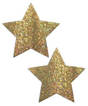 Gold Glitter Stars Pasties