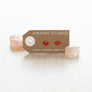 Red Lips Stud Earrings