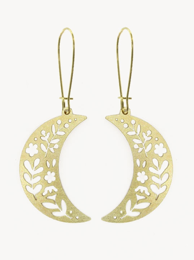 Floral Crescent Earrings