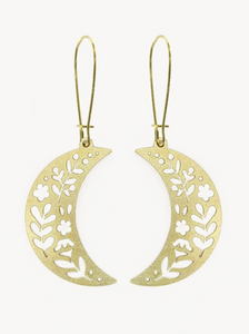 Floral Crescent Earrings