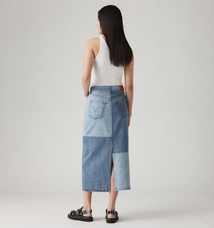 Button Midi Skirt