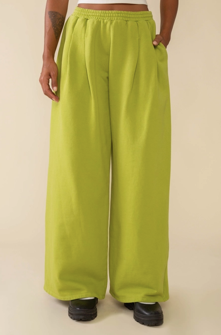 Double Pleat Wide Leg Sweatpants