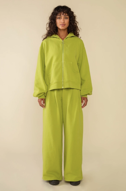 Double Pleat Wide Leg Sweatpants