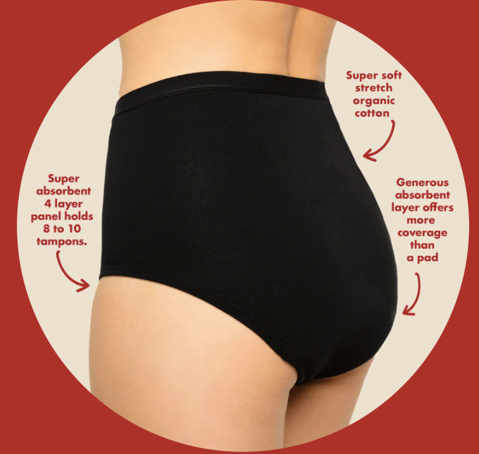 High Waisted Organic Cotton Undies-Heavy Flows