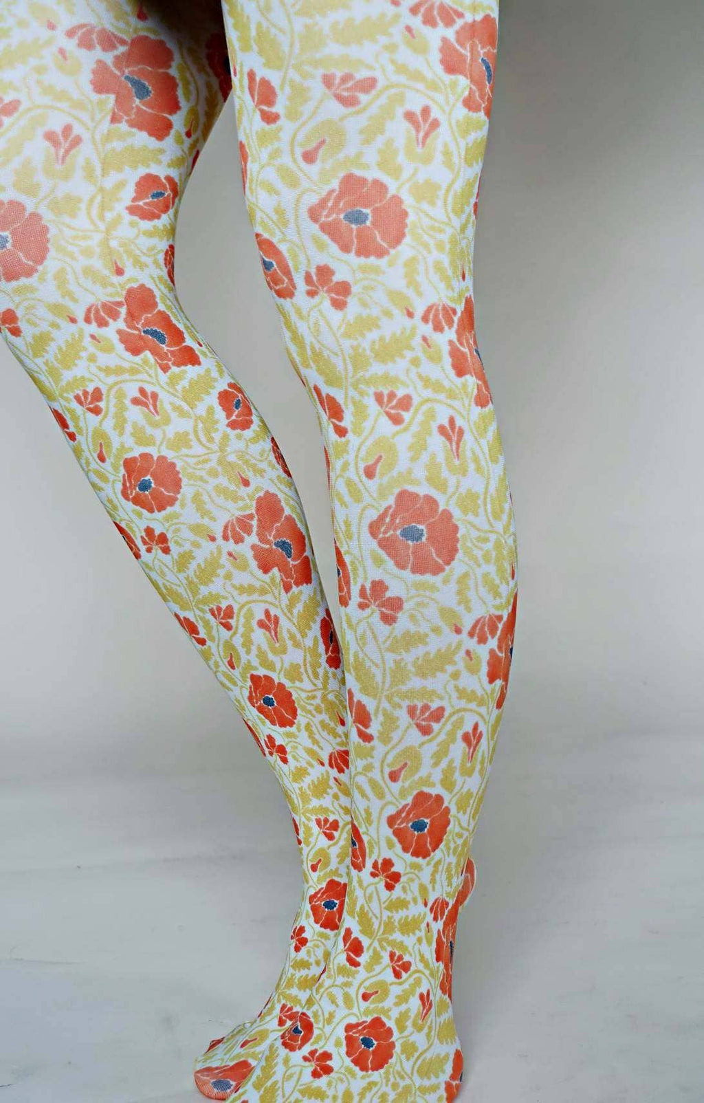 Mediterranean Style Poppies Tights