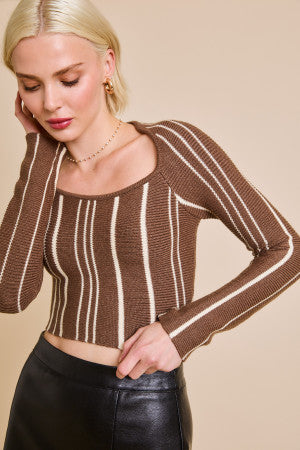 70's Striped Knit Top