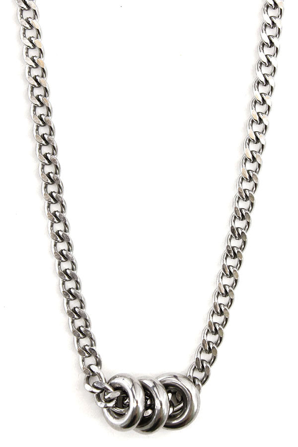 Steel Donut Chain Necklace